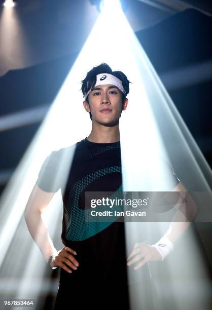 Aarif Lee at the ASICS launch of the Blackout Track, the world's first running track to train the mind at The Printworks on June 5, 2018 in London,...