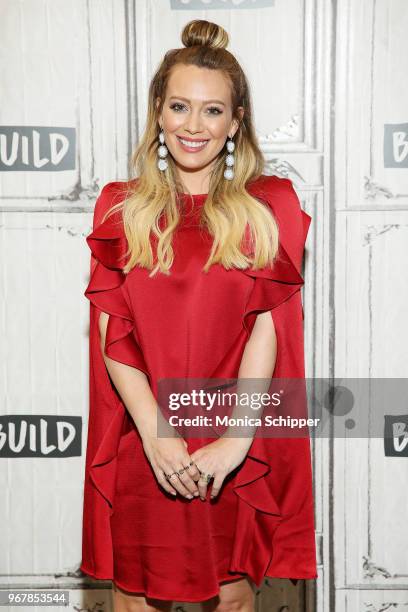 Actress Hilary Duff visits Build Studio to discuss the television show "Younger" on June 5, 2018 in New York City.