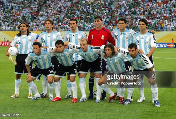 The Argentina football team prior to their Round of 16 World Cup match against Mexico at the Zentralstadion in Leipzig on June 24th, 2006. Argentina...