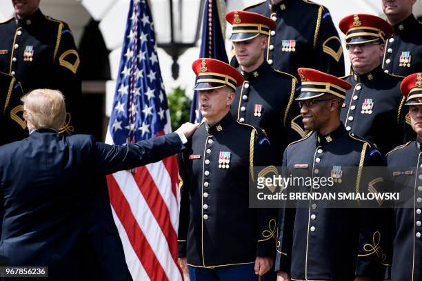 President Donald Trump leaves after the "Celebration of America" at the White House in Washington, DC, on June 5, 2018. Trump's "The Celebration of...