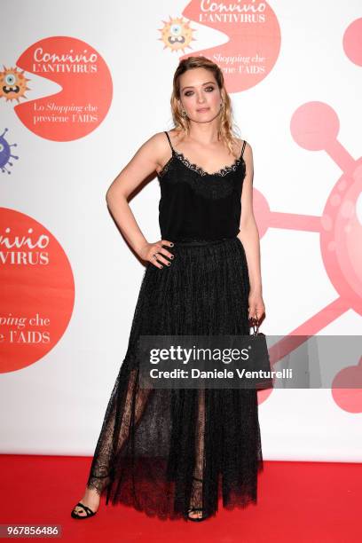 Carolina Crescentini attends Convivio photocall on June 5, 2018 in Milan, Italy.