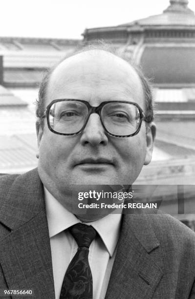 Dominique Jamet, président du projet de la très grande bibliothèque nationale à Paris le 20 février 1989, France.