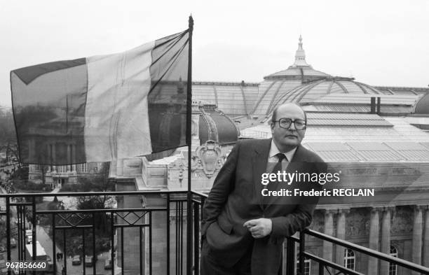 Dominique Jamet, président du projet de la très grande bibliothèque nationale à Paris le 20 février 1989, France.