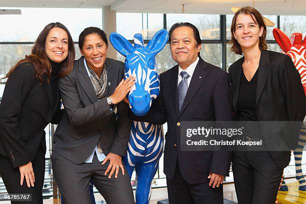Daniela Banz , FIFA Marketing, Steffi Jones, President of the Organising Committee Germany of the FIFA Women�s World Cup 2011, Worawi Makudi,...