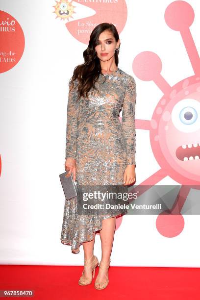 Stella Egitto attends Convivio photocall on June 5, 2018 in Milan, Italy.