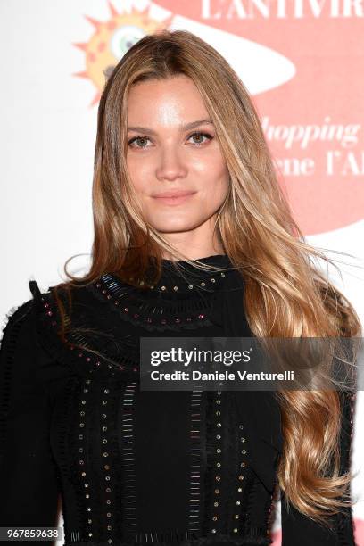 Fiammetta Cicogna attends Convivio photocall on June 5, 2018 in Milan, Italy.