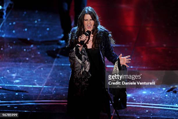 Irene Fornaciari attends the 60th Sanremo Song Festival at the Ariston Theatre On February 16, 2010 in San Remo, Italy.
