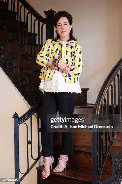 Designer Kate Spade is photographed for Rhapsody Magazine on May 3, 2016 in New York City.