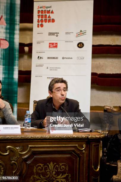 Jordi Marti attends the San Miguel Primavera Sound 2010 presentation press conference, at Reial Academia De Medicina De Catalunya on February 17,...