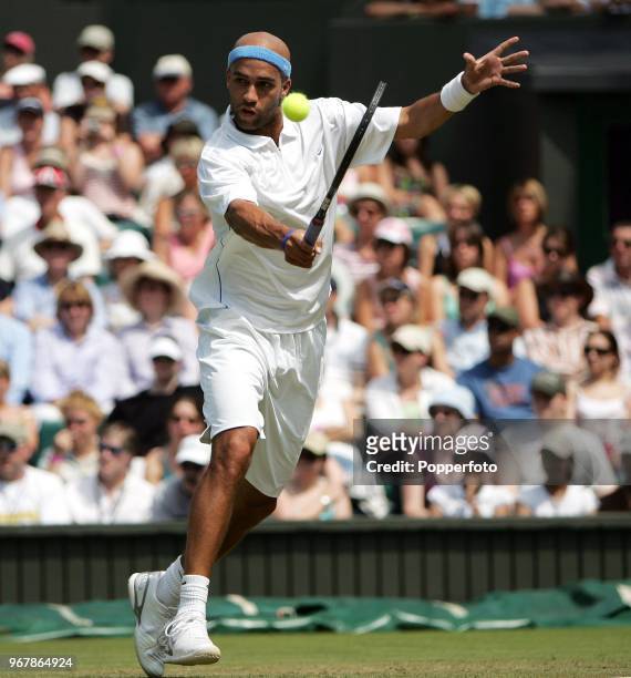 James Blake of the USA during his third round match on Day 5 of the Wimbledon Championships, June 30th, 2006.