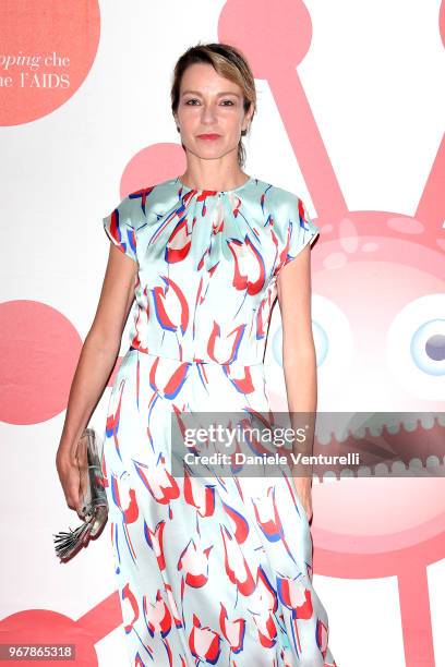 Stefania Rocca attends Convivio photocall on June 5, 2018 in Milan, Italy.