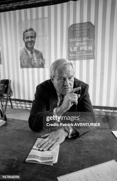 Jean-Marie Le Pen lors de la fête du Front National à Saint-Vrain le 17 septembre 1983, France.