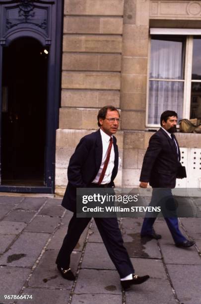 Jean Peyrelevade, haut fonctionnaire et chef d'entreprise, le 29 juillet 1988 à Paris, France.
