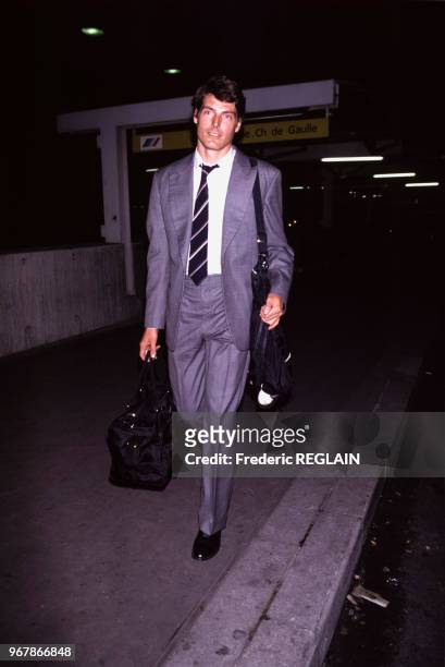 Christopher Reeve arrive à Paris le 20 septembre 1988, France.