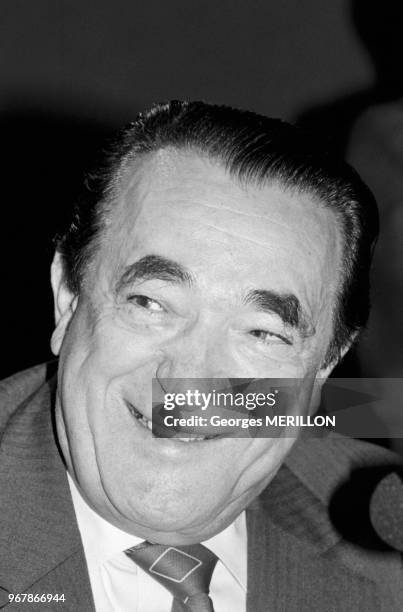 Robert Maxwell, patron de presse et homme politique, le 15 novembre 1988 à Paris, France.