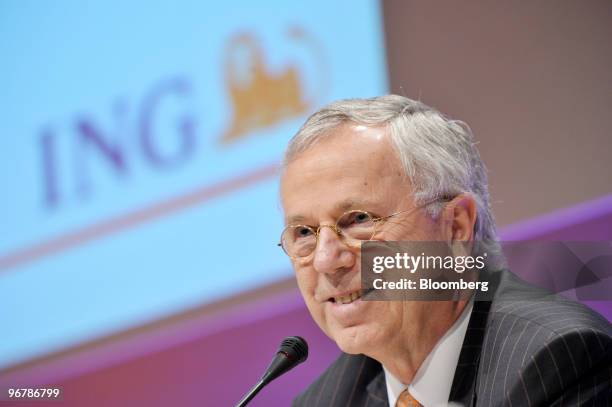 Jan Hommen, chief executive officer of ING Groep NV, pauses during a news conference at the company's headquarters in Amsterdam, Netherlands, on...