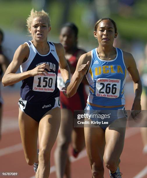 Nevada freshman Kali Baker , the niece of Chicago Cubs manager Dusty Baker, defeated Ashley Caldwell of UCLA to win the women's 800 meters, 2:04.99...