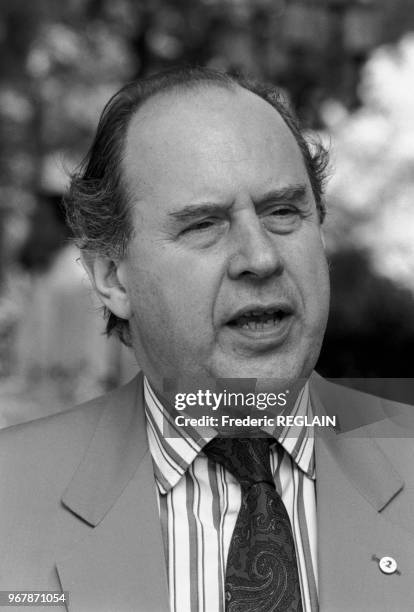 Claude Contamine, président directeur-général de la chaine de télévision Antenne 2 le 28 juillet 1987 à Paris, France.