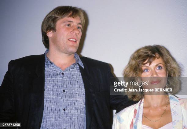 Gérard Depardieu et sa femme Elisabeth au Festival de Sète le 24 juin 1984, France.