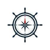 Ship wheel compass rose design