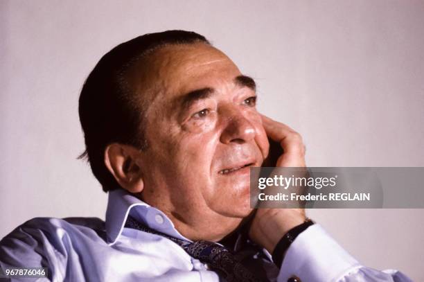 Robert Maxwell, magnat de la presse et homme politique, le 23 avril 1989 à Paris, France.