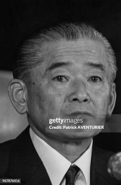 Le 1er ministre japonais Noboru Takeshita à Manille le 15 décembre 1987, Philippines.
