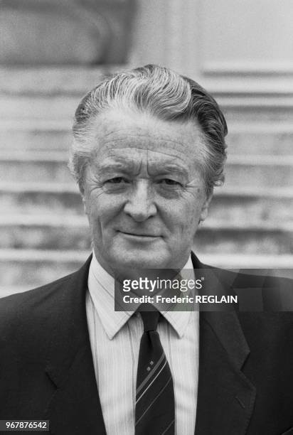 Roland Dumas, ministre des affaires étrangères, à Paris le 19 mai 1988, France.