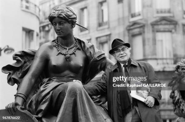 Fozuko Mizushima, président de Fujikama, en visite à Paris pour l'exposition-vente de la collection Renand à Drouot, le 20 novembre 1987, France.