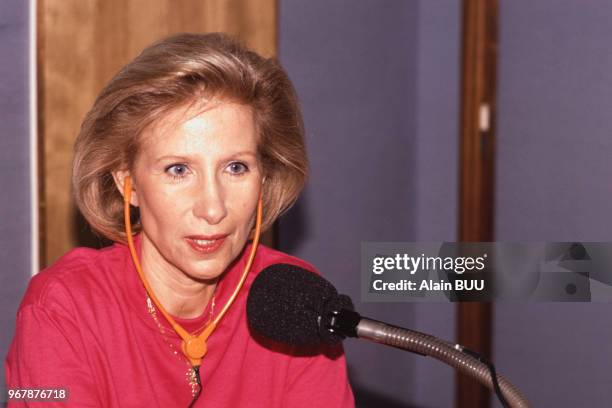 Bernadette d'Angevilliers, présidente de Radio Solidarité, le 15 mai 1989 à Paris, France.