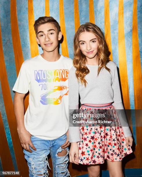 Singer Johnny Orlando and YouTube star Lauren Orlando are photographed for Tiger Beat Magazine on November 25, 2017 at Sid's Gold Request Room in New...