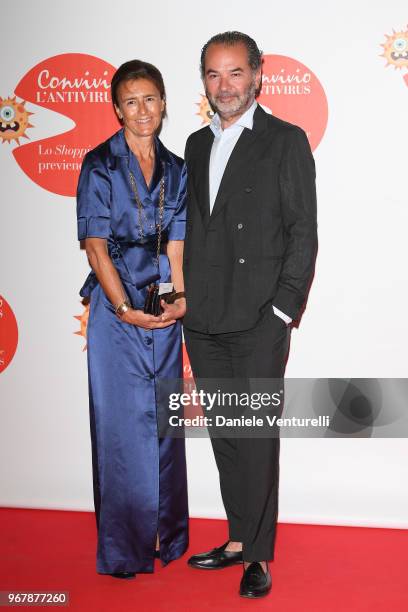 Remo Ruffini and Anna Imponente attend Convivio photocall on June 5, 2018 in Milan, Italy.