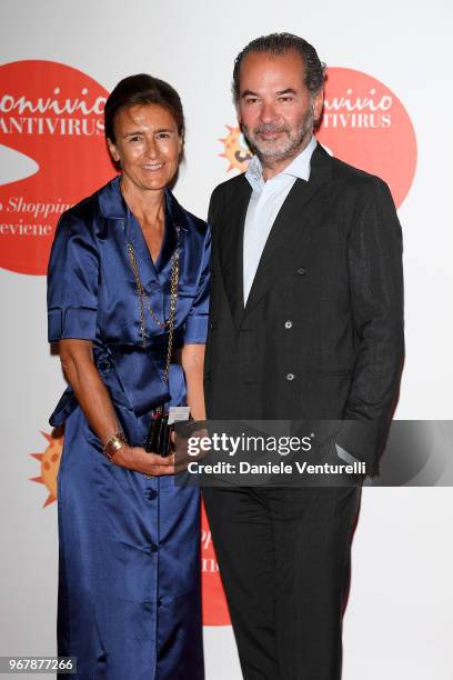 Remo Ruffini and Anna Imponente attend Convivio photocall on June 5, 2018 in Milan, Italy.