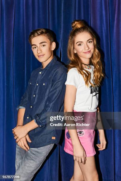 Singer Johnny Orlando and YouTube star Lauren Orlando are photographed for Tiger Beat Magazine on November 25, 2017 at Sid's Gold Request Room in New...