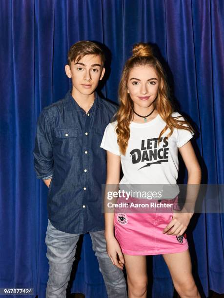 Singer Johnny Orlando and YouTube star Lauren Orlando are photographed for Tiger Beat Magazine on November 25, 2017 at Sid's Gold Request Room in New...