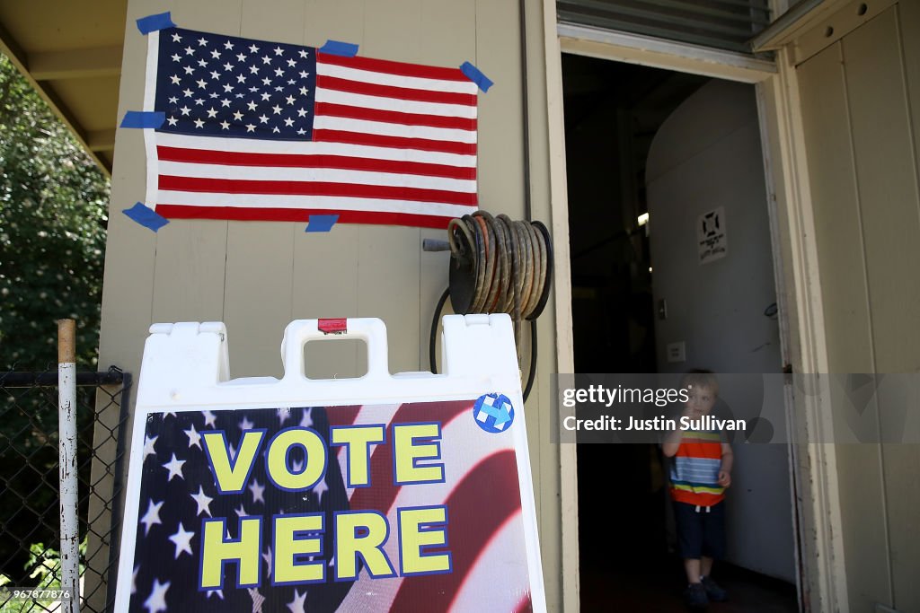 Voters In California Head To Polls To Cast Ballots In State's Primary Election