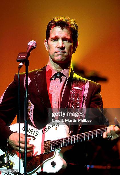 Chris Isaak performs on stage at the Palais Theatre on May 30th 2002 in Melbourne, Australia.