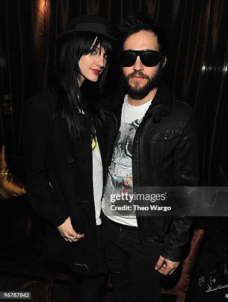 Ashlee Simpson and Pete Wentz attend the Clandestine Industries by Pete Wentz after party at Andaz Wall Street on February 16, 2010 in New York City.