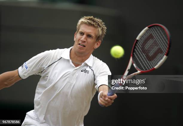 Jarko Nieminen of Finland during his quarter-final match on Day 10 of the Wimbledon Championships, July 6th, 2006.