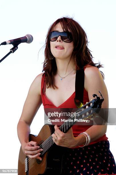 Clare Bowditch performs on stage at Pyramid Rock Festival in Phillip Island on 30th December 2005 in Melbourne, Australia.