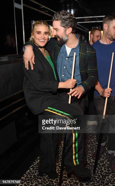 Tigerlily Taylor and Jack Guinness attend JKS Restaurants launch of Brigadiers on June 5, 2018 in London, England.