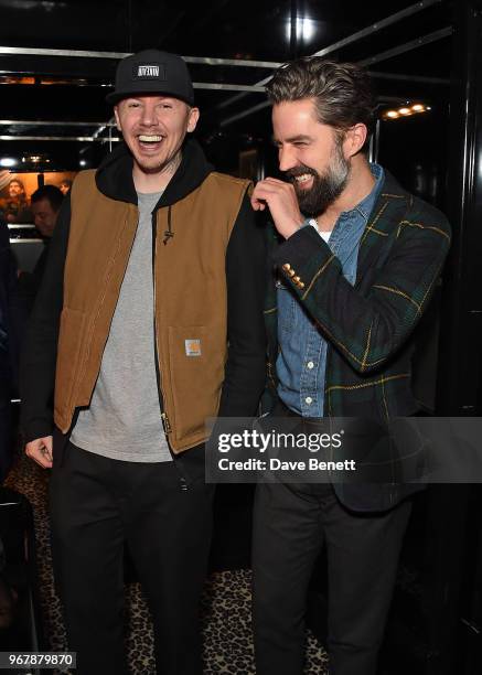 Professor Green and Jack Guinness attend JKS Restaurants launch of Brigadiers on June 5, 2018 in London, England.