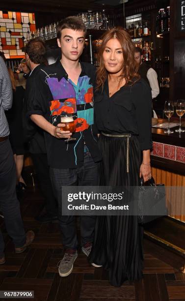 Sasha Bailey and Mimi Nishikawa attend JKS Restaurants launch of Brigadiers on June 5, 2018 in London, England.