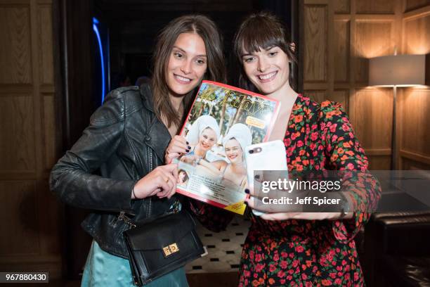 Models Charlotte Wiggins and Sam Rollinson celebrate the launch of Buffalo Zine Issue 7, 'Noche Espanola' at The London EDITION on June 5, 2018 in...