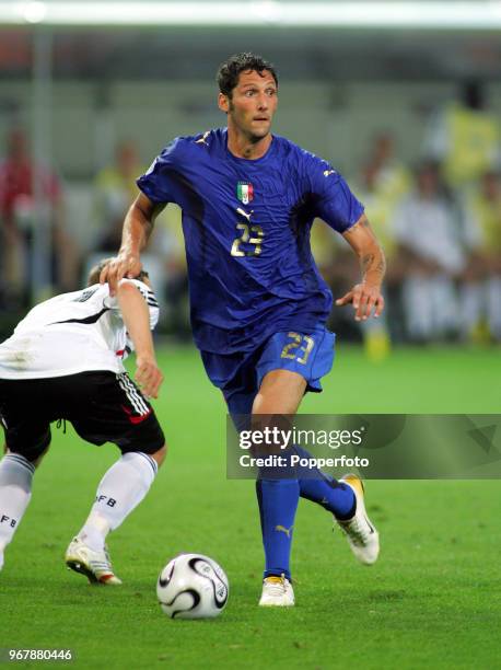 Marco Materazzi of Italy in action during the FIFA World Cup Semi-final match between Germany and Italy at the Stadium in Dortmund on July 4th, 2006....