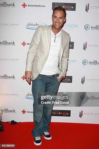 Callum Best attends Private Brit Awards Screening Party and Auction For Haiti at Altitude on February 16, 2010 in London, England.