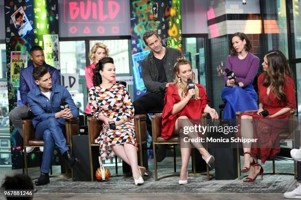 Actors Debi Mazar, Charles Michael Davis, Molly Bernard, Nico Tortorella, Sutton Foster, Hilary Duff, Miriam Shor and Peter Hermann visit Build...