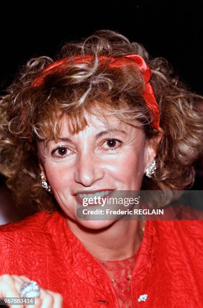 Eve Ruggieri, présentatrice et journaliste, le 30 octobre 1989 à Paris, France.