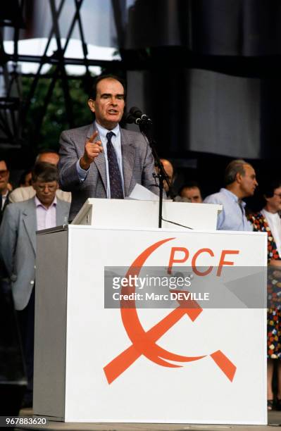 Discours de Georges Marchais à la Fête de l'Humanité le 15 septembre 1991 à La Courneuve, France.