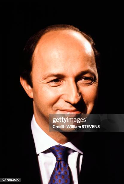 Laurent Fabius le 18 février 1990 à Paris, France.