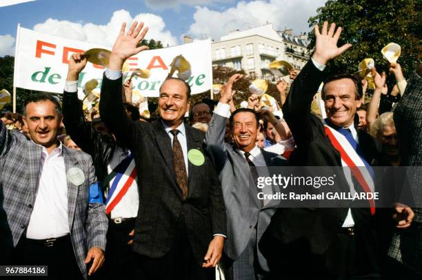 Jacques Chirac soutient les agriculteurs en manifestant avec eux le 29 septembre 1991.